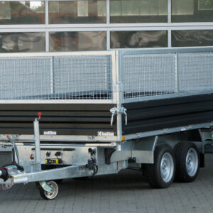 Humbaur HTK 3500.31 STAHL E-Pumpe, Gitteraufsatz, Rampen, Stützen – Bild 3